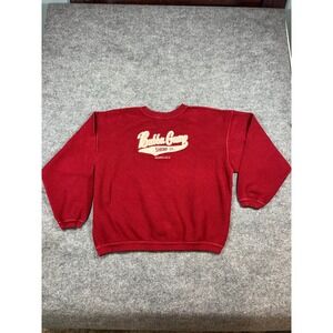 Bubba Gump Sweatshirt Mens XL Red Cotton Logo Embossed Ribbed Trim Crew Neck